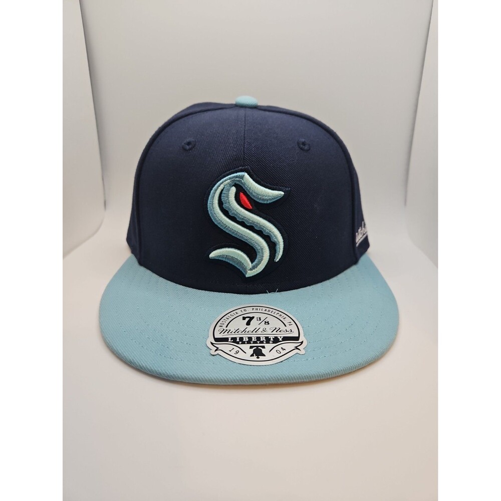 NWT Seattle Kraken Fitted Hat Size 7 3/8 Mitchell & Ness Official NHL Brand New
